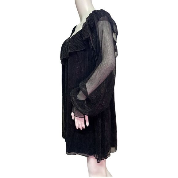 Tularosa Black‎ Sheer Ruffle Mini Dress Boho Romantic Long Sleeve Small NWT - Picture 5 of 12